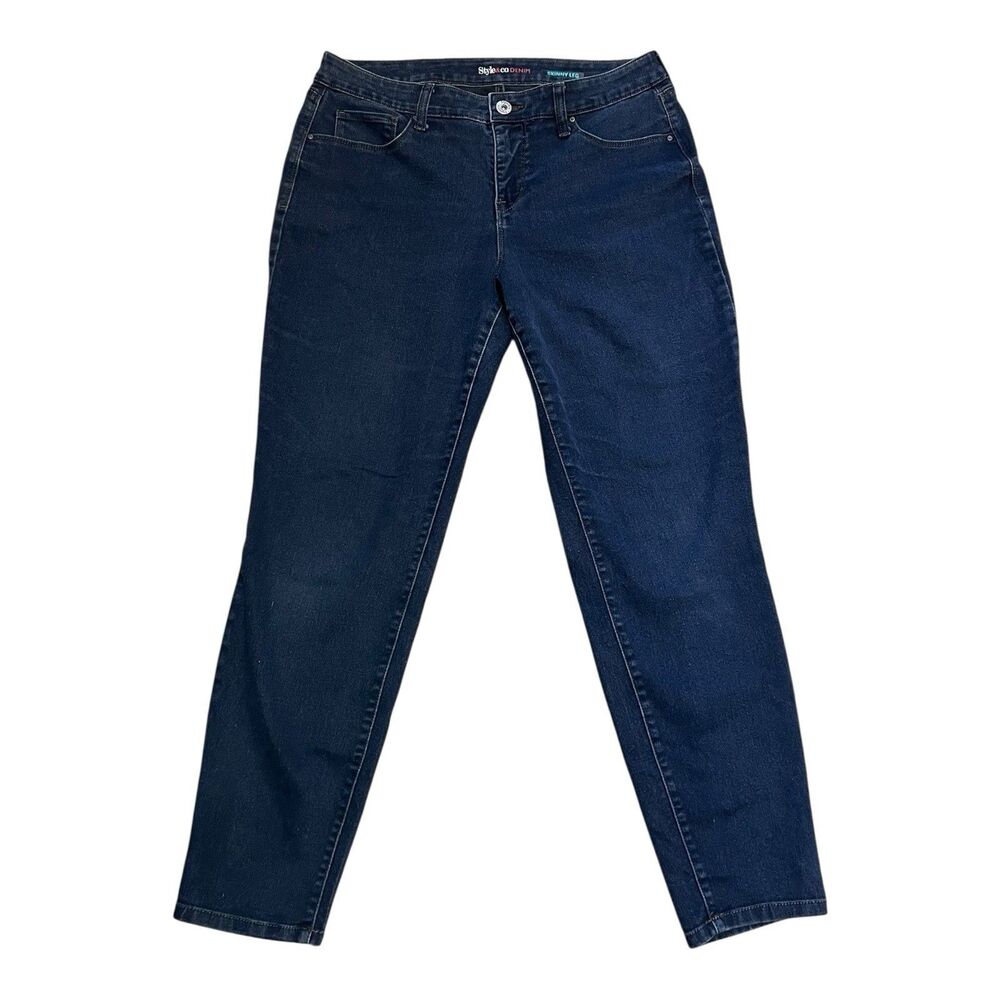 Style & Co Mid Rise Dark Wash Denim Skinny Jeans Sz 10S
